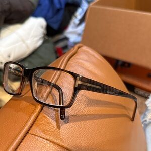 Tom Ford Classic Rectangular Prescription Glasses in Dark Tortoiseshell